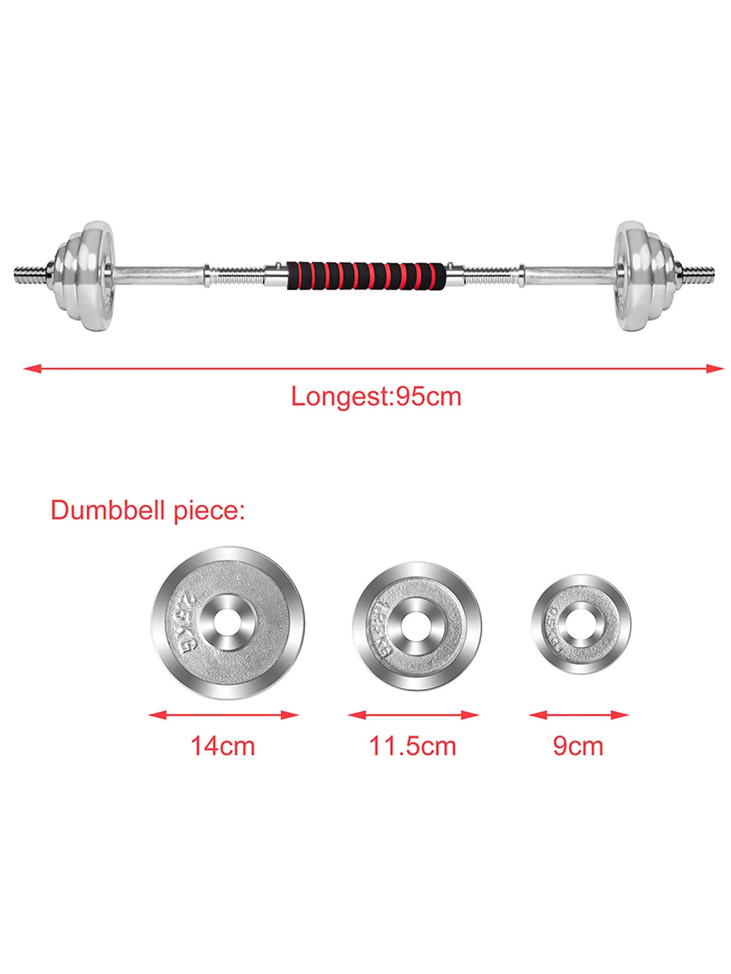 Rubber Training Weights with Barbell Modes for Ergonomic with 4 Dumbbells Dumbbell Weightlifting FANNYC Adjustable Handles Dumbbells Set Dumbbell Barbell 60lbs Workout Strength