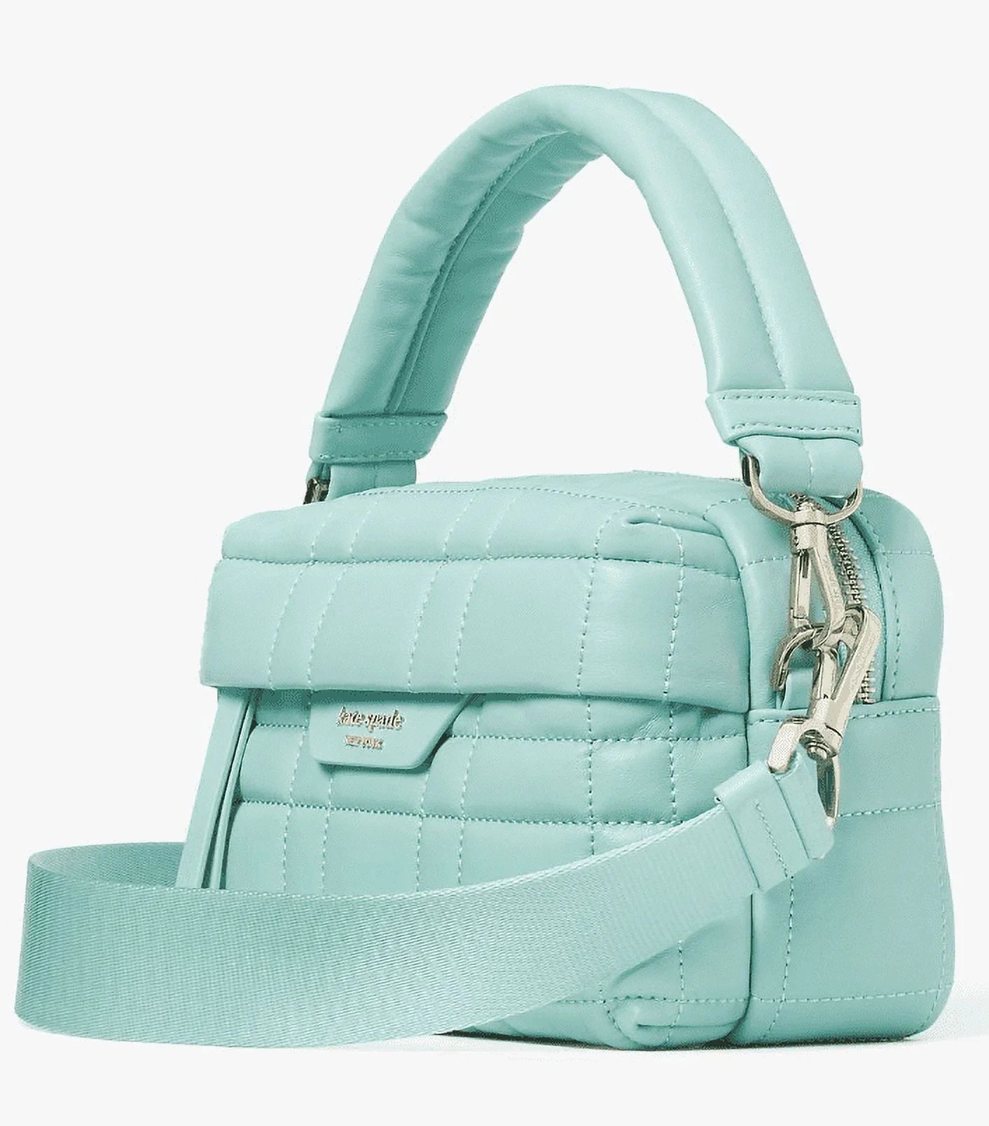 Clutch Crossbody Leather Small Kate Quilted Softwhere - Green York Spade Women's Convertible New