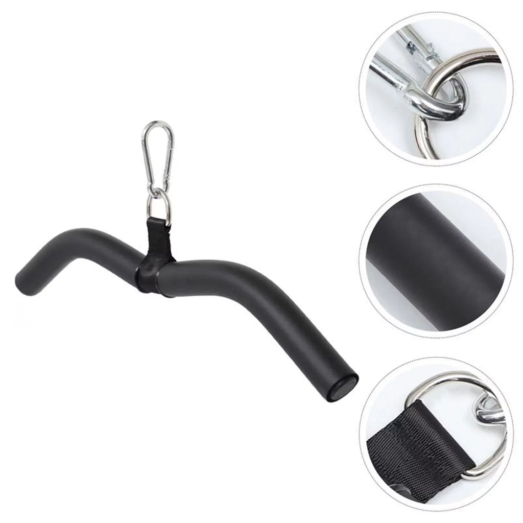 Gym, Training, Rubber Machine Pulldown Cable Attachment, Bar Full Handle Strength Rotation Body for LAT with Workout, and Bar