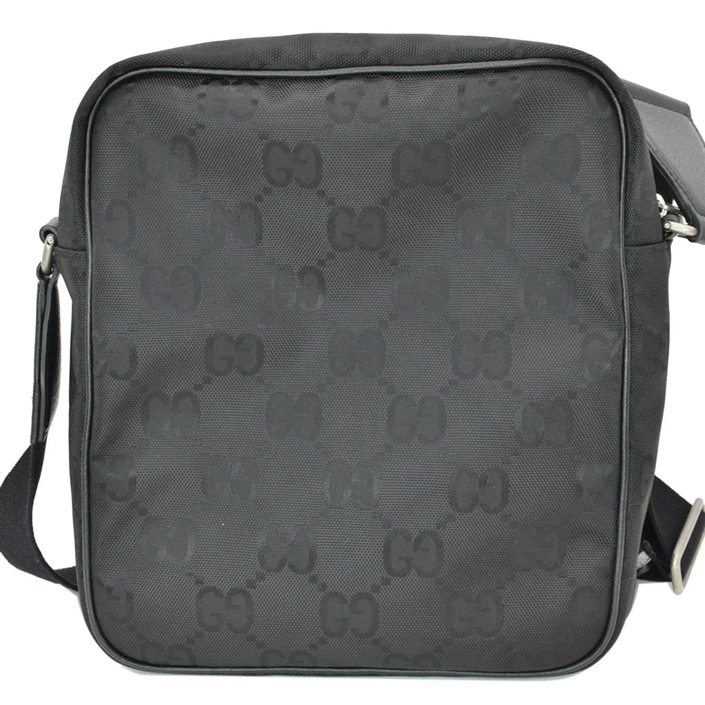 Bag Grid Nylon Monogram Off 625858 GUCCI Shoulder The Pre-owned GG Black