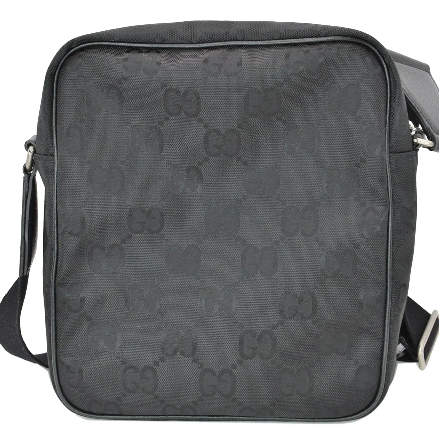 Bag Grid Nylon Monogram Off 625858 GUCCI Shoulder The Pre-owned GG Black