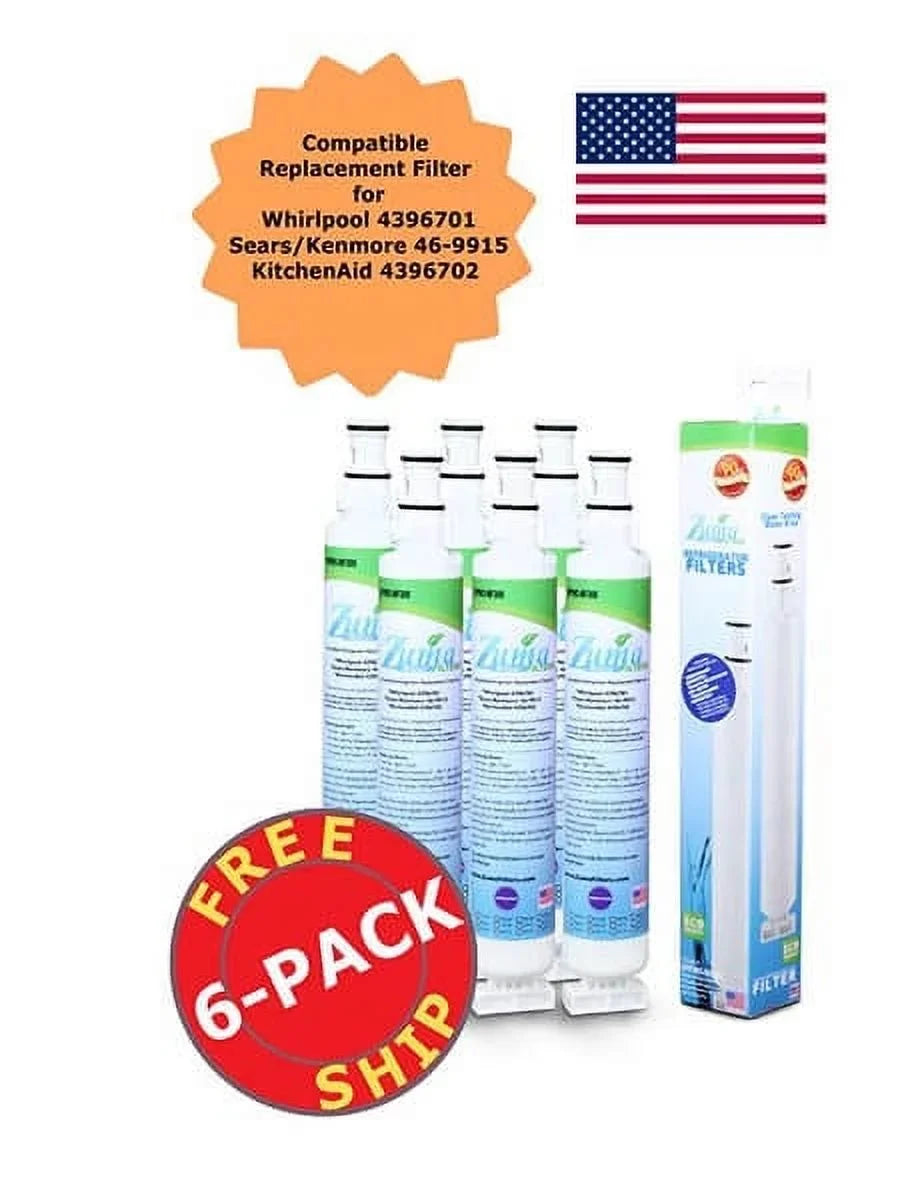 , - ZUMA Model # 6 Pack Water Made U.S.A. EFF-6001A , Ice and Filter OPFW3-RF300 in Whirlpool® , Compatible - Brand with
