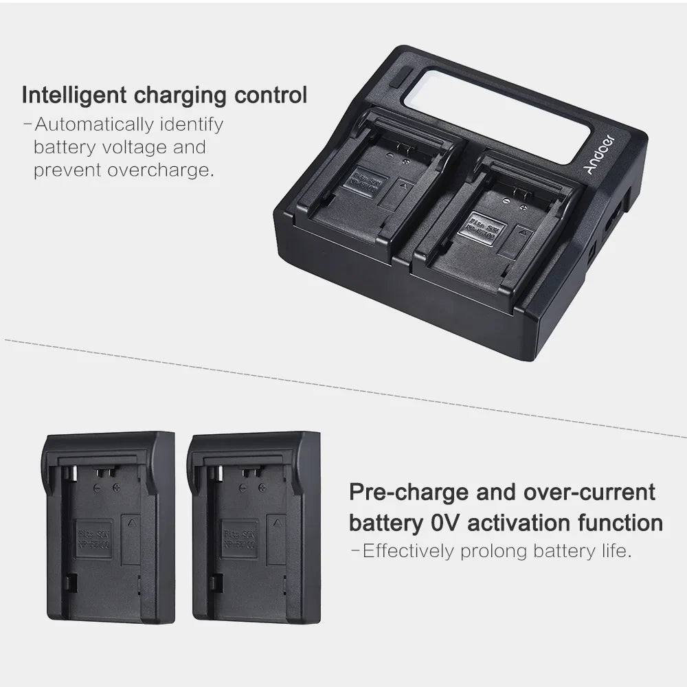 A9 Battery Replacement NP-FZ100 Dual A7III Channel A7RIII LCD Andoer A7SIII for