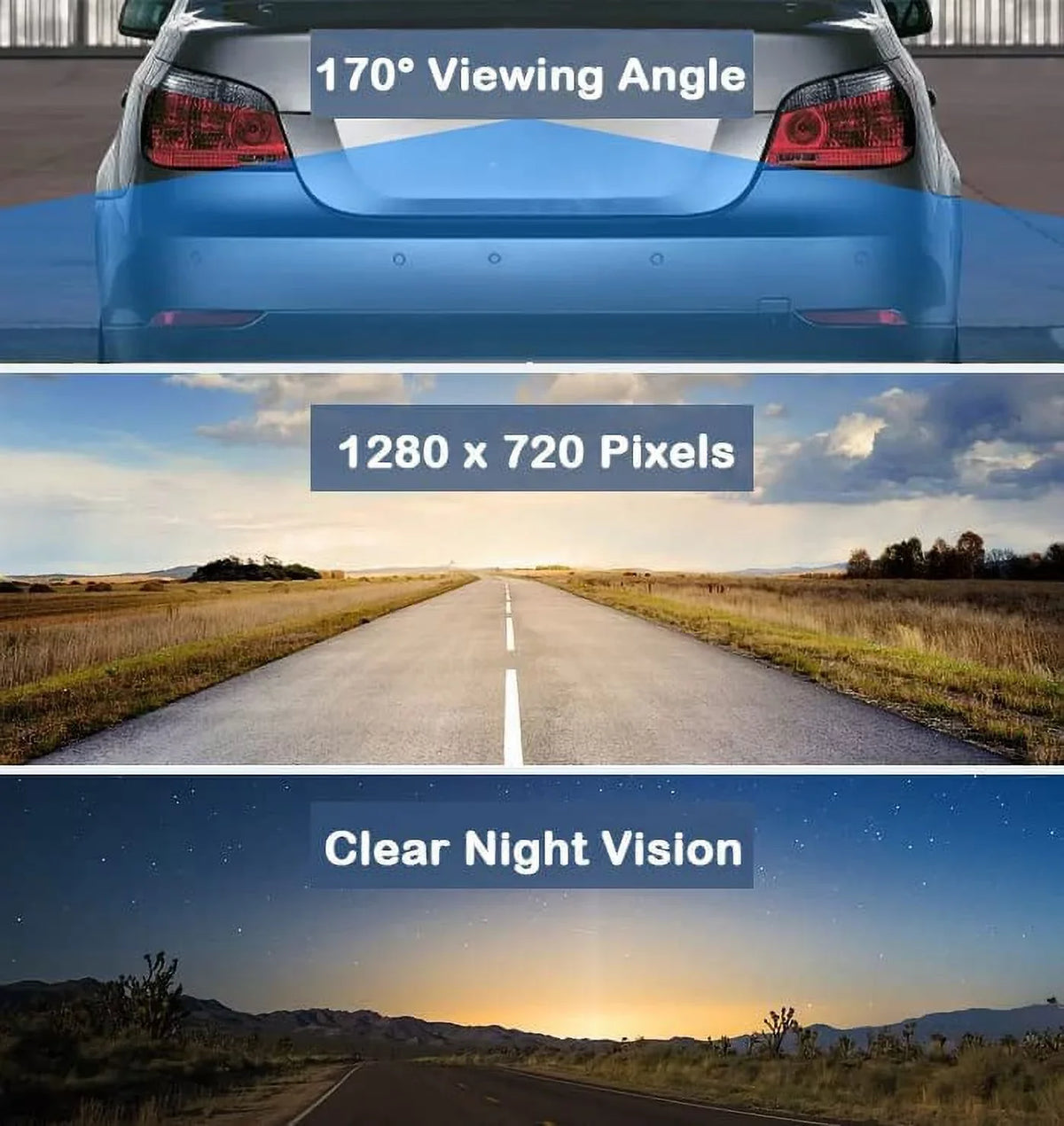 Plate Compatible Backup Angle Frame Jensen, CAM120 Vision Clarion, Sony, Night View Camera License with HD Kenwood, JVC, BOSS, Dual, Rear Waterproof 170° SoundStream, Rockford Pioneer, Stinger,