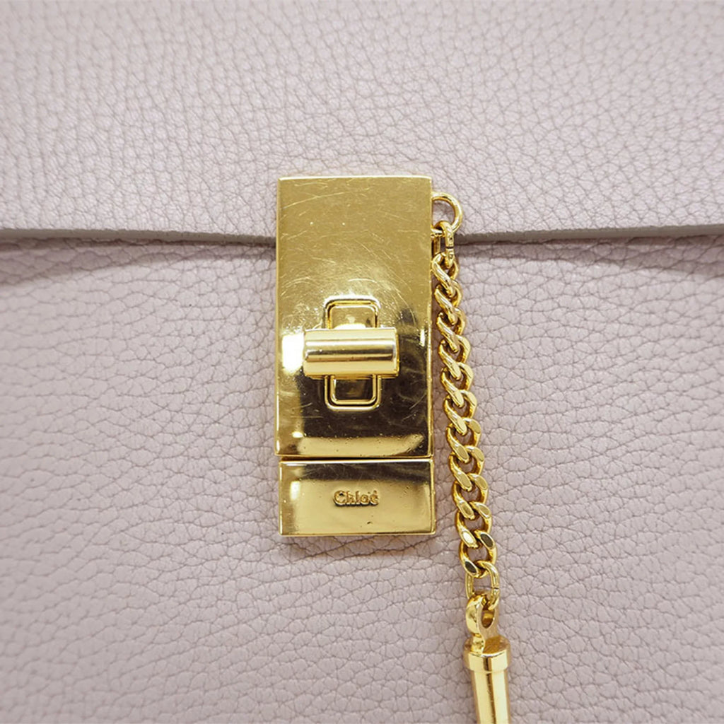 Chloé 3S1031-9 Bag Pre-Owned Ladies (Good) Pink Shoulder Chain Leather Drew Chloe