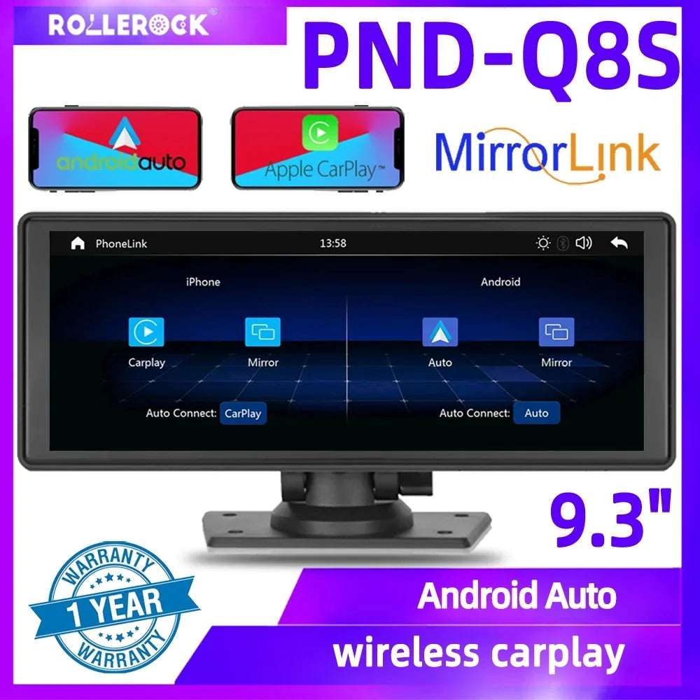 Touchscreen,Supports Front Camera, Bluetooth Stereo, Auto Backup Cam, Hands-Free Most 9.3" Dash Wireless Android Cars & IPS Carplay transportable Calling, HD Polarlander Car