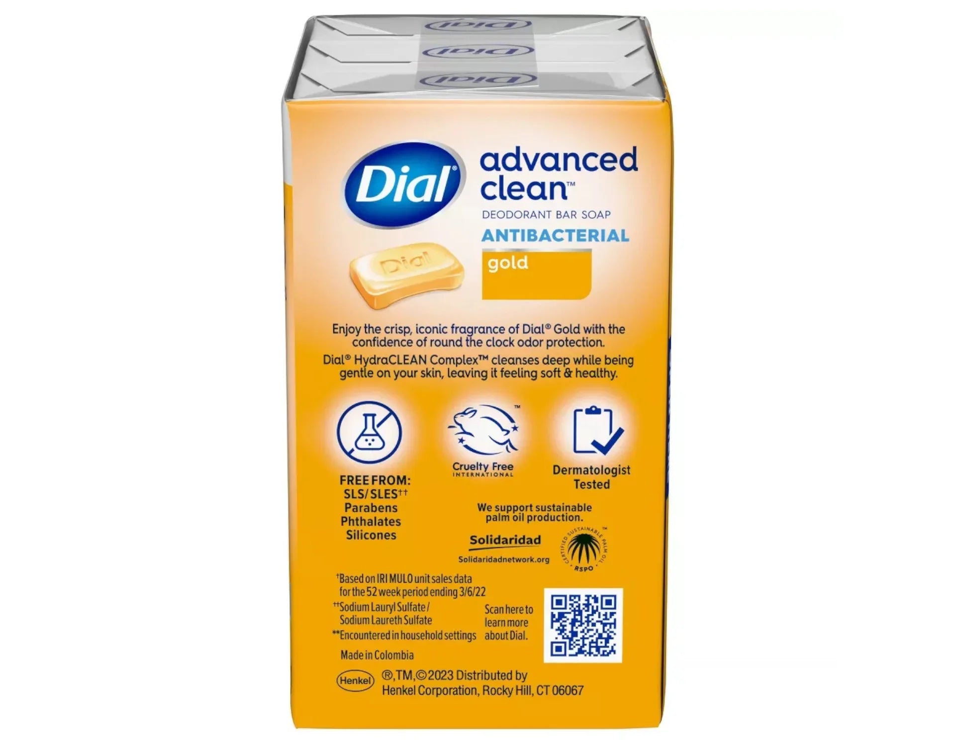 Deodorant 3 oz Gold, (Pack 4) Antibacterial Bar, Soap of bars, ea Dial 4