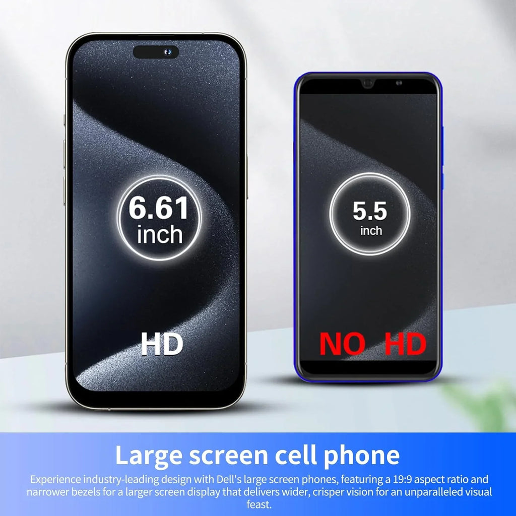 Pro Phones Unlocked Support High-Definition Smartphones Dual-SIM Battery C15 Android Cell Large 3000mAh Large-Capacity Phone (Black,3+32G) AI Phone Screen 6.61in Smartphone Max