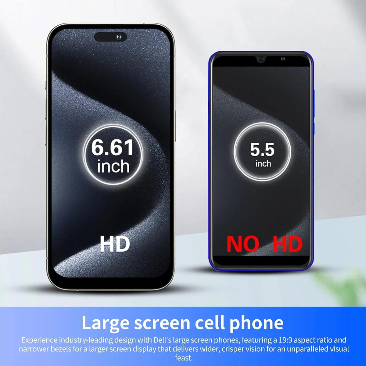 Pro Phones Unlocked Support High-Definition Smartphones Dual-SIM Battery C15 Android Cell Large 3000mAh Large-Capacity Phone (Black,3+32G) AI Phone Screen 6.61in Smartphone Max
