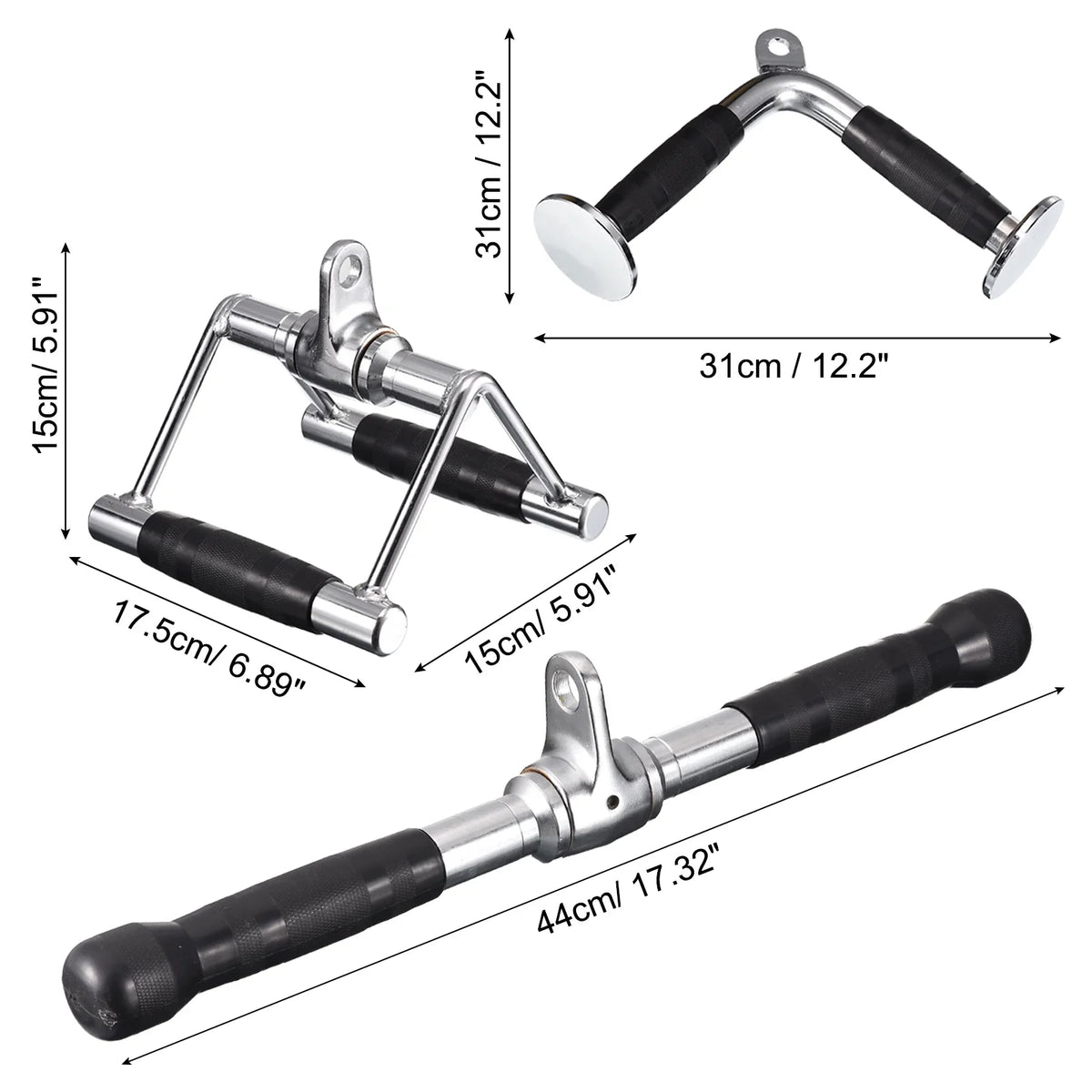 Down Gym Attachment Silver Tricep Press for Cable Machine Accessories,