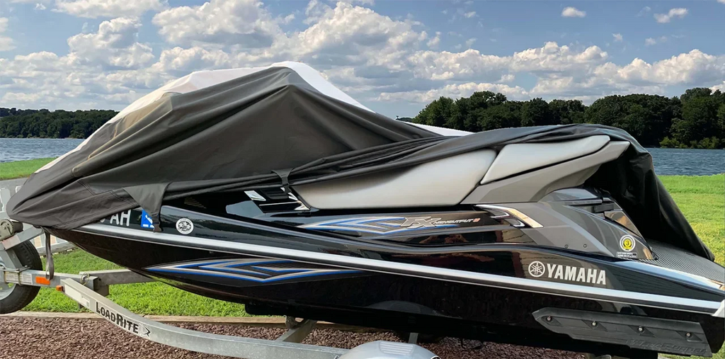 Ski Sea 2004 for Cover Sea-Doo Compatible - RFI Cover SUPER LE 2003 2005 Jet Trailerable Black/Grey Doo Bombardier HEAVY-DUTY PWC GTI JET SKI 600D