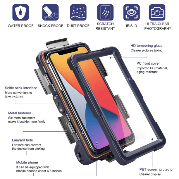 Lanyard Housing Phones [15m/50ft] Professional Case Y30 Diving Snorkeling for with 6.9 Swimming UrbanX vivo Protective Surfing Underwater Video And Inch Photo Waterproof all to LCD Up