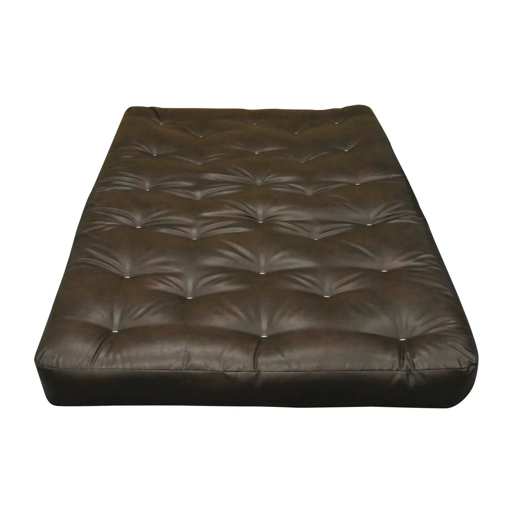 All Mattress-Color:Leather,Material:Cotton,Quantity:1 King Futon #604 Leather 4" Cotton