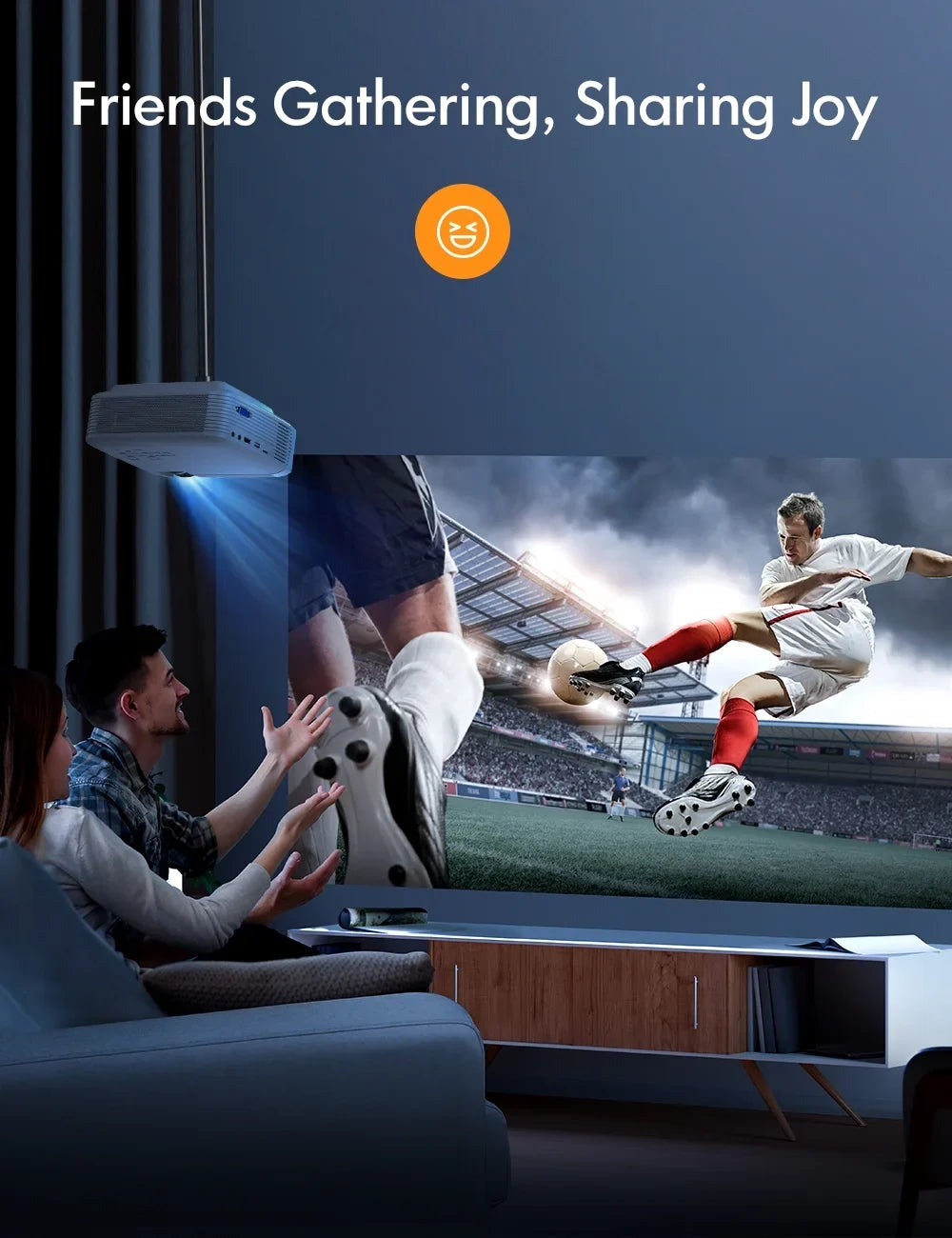 480P Projector, Theater Native Dual Support Eyes LC350 1080P Home Protection, Speakers, LCD Apeman Multiple Connection