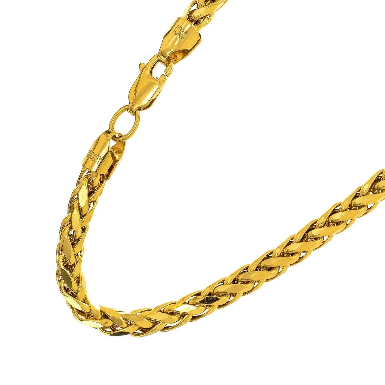 Yellow JewelStop 14k 4.1mm Inches, 8 Diamond-Cut Lite Lobster Bracelet, Franco Semi-Solid Claw- 5.6gr. Gold
