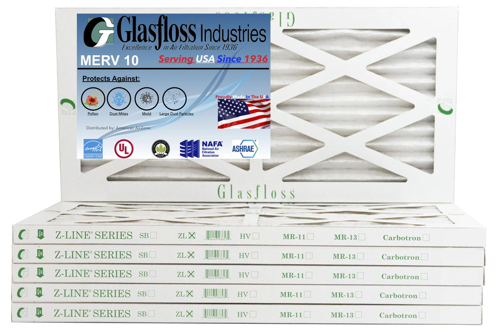 (Actual -Qty:6 Glasfloss Made 5.5 x 6x24x1 10 in - - 23.5x7/8 oxygen MERV inch) Furnace USA Size: Filter -