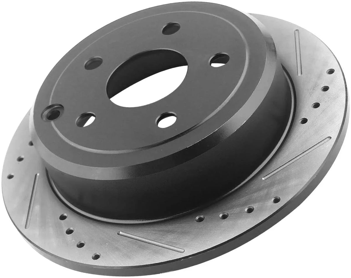 Lancer 200 & Caliber, Drilled Rear Rotors Jeep Rotor Compass with Mitsubishi Patriot, Slotted Brake Chrysler Sebring, Brake Dodge 262mm Avenger Compatible Afa Motors