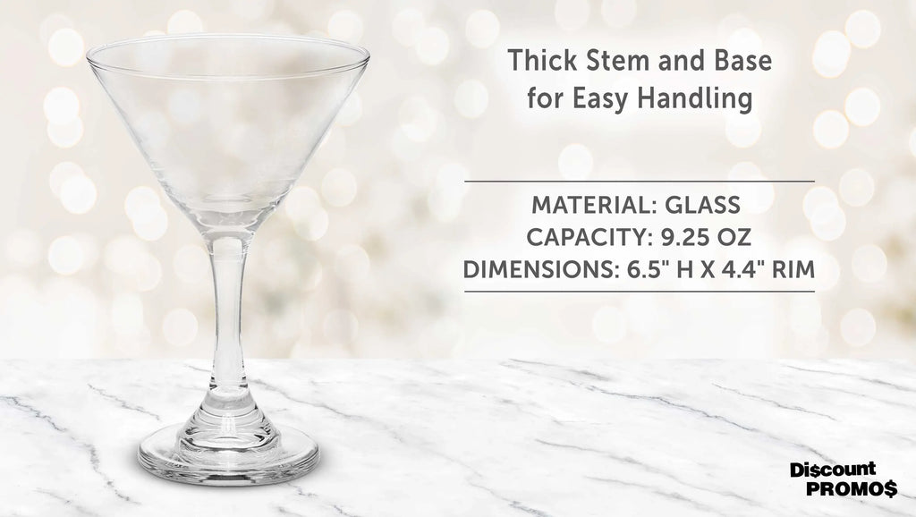 Martini 10, Clear Glasses Events oz. Wedding Cocktails, Classic - Great - 9.25 Pack Party Set Favors, Bulk of Favors, for
