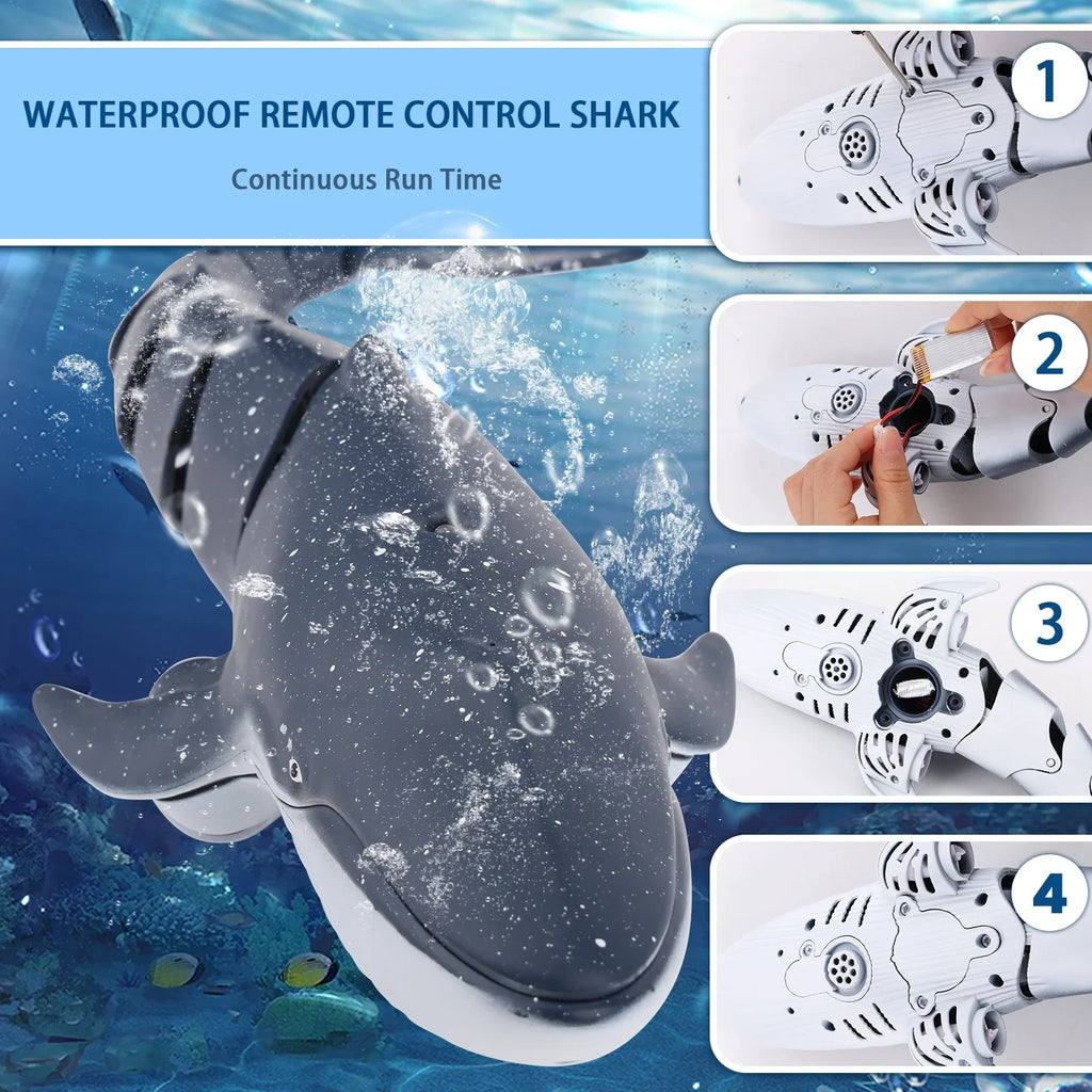 Pool Water Whale RC Boys Class Toys, Shark Pool Kids, for RC Ant Control Spray Girls, Toy for Swimming Boat Diving Boat for Toys Toys, Remote