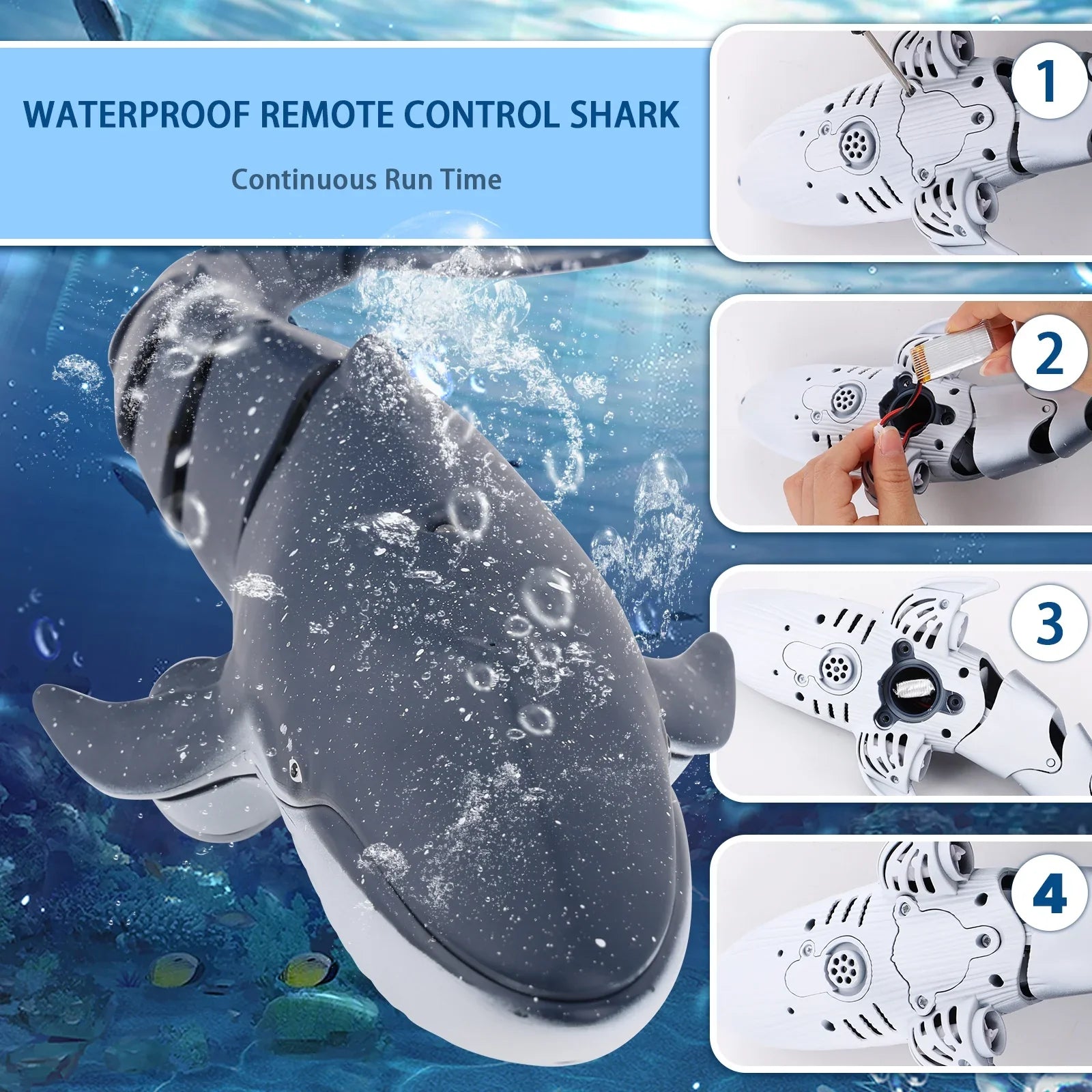 Pool Water Whale RC Boys Class Toys, Shark Pool Kids, for RC Ant Control Spray Girls, Toy for Swimming Boat Diving Boat for Toys Toys, Remote
