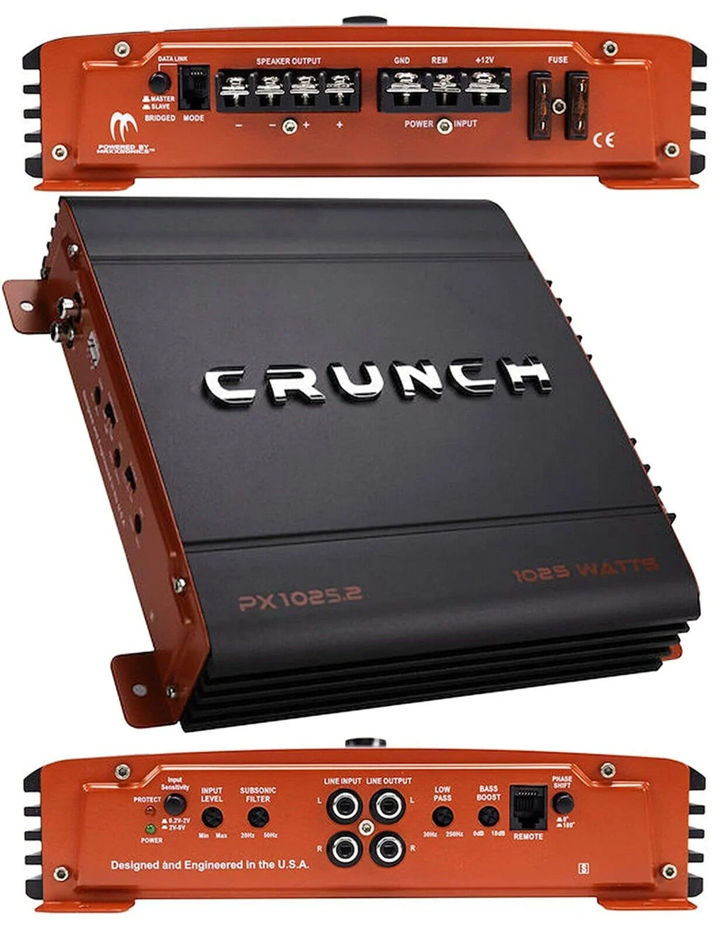 Band New CH Crunch PX-1025.2 Bundle Class-AB Amplifier Stereo Audio 1000W X Power Car 2