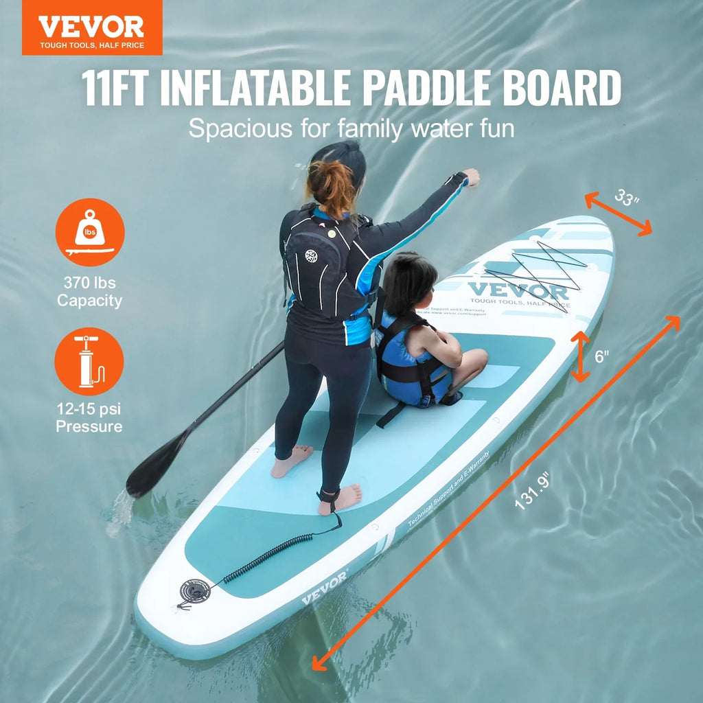 Board Paddle air-filled Sup with SKYSHALO Paddle Stand Board Up 11' Accessory Surf