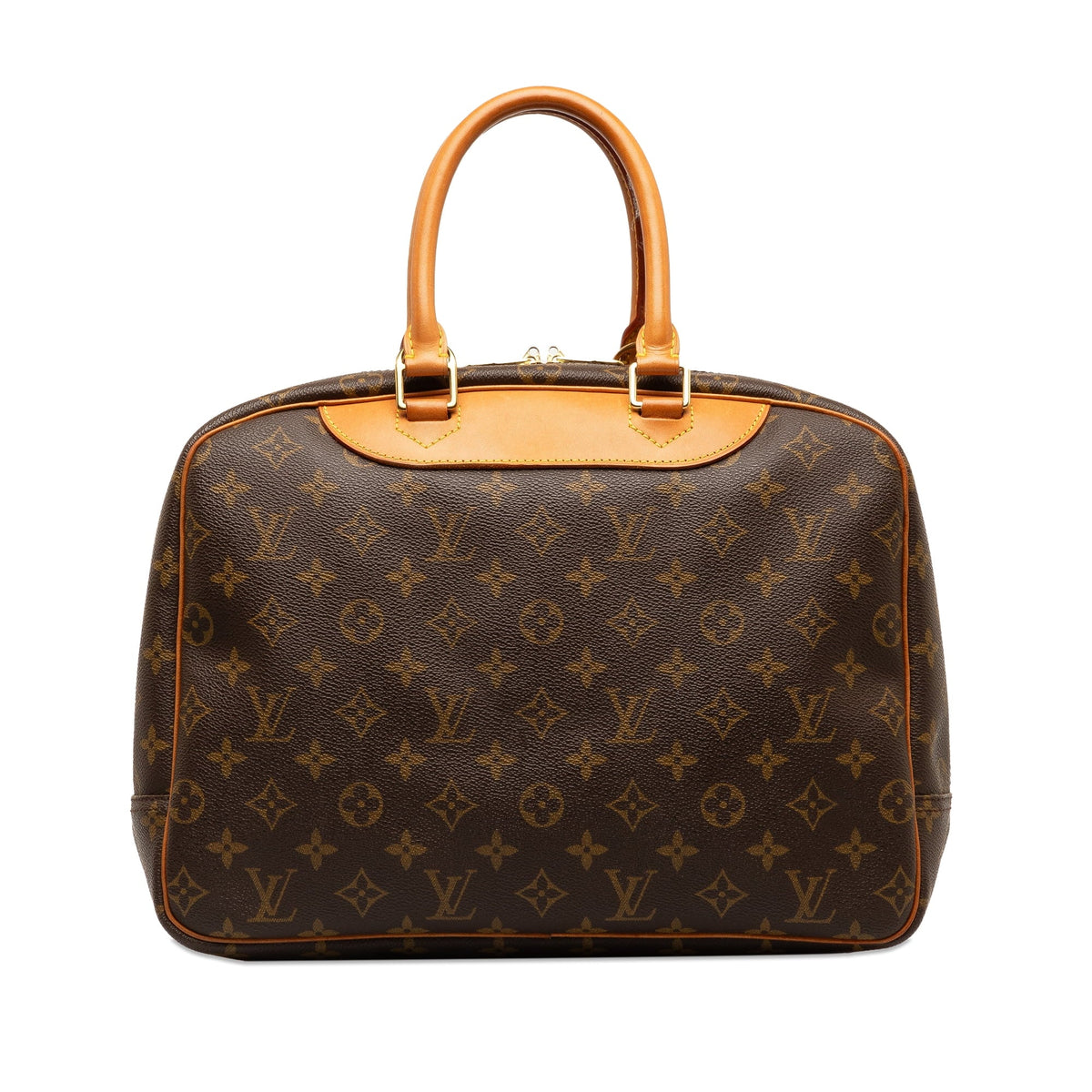 (Good) Handbag Unisex HandleBag Brown Pre-Owned Canvas Louis Monogram Vuitton Authenticated Deauville Top