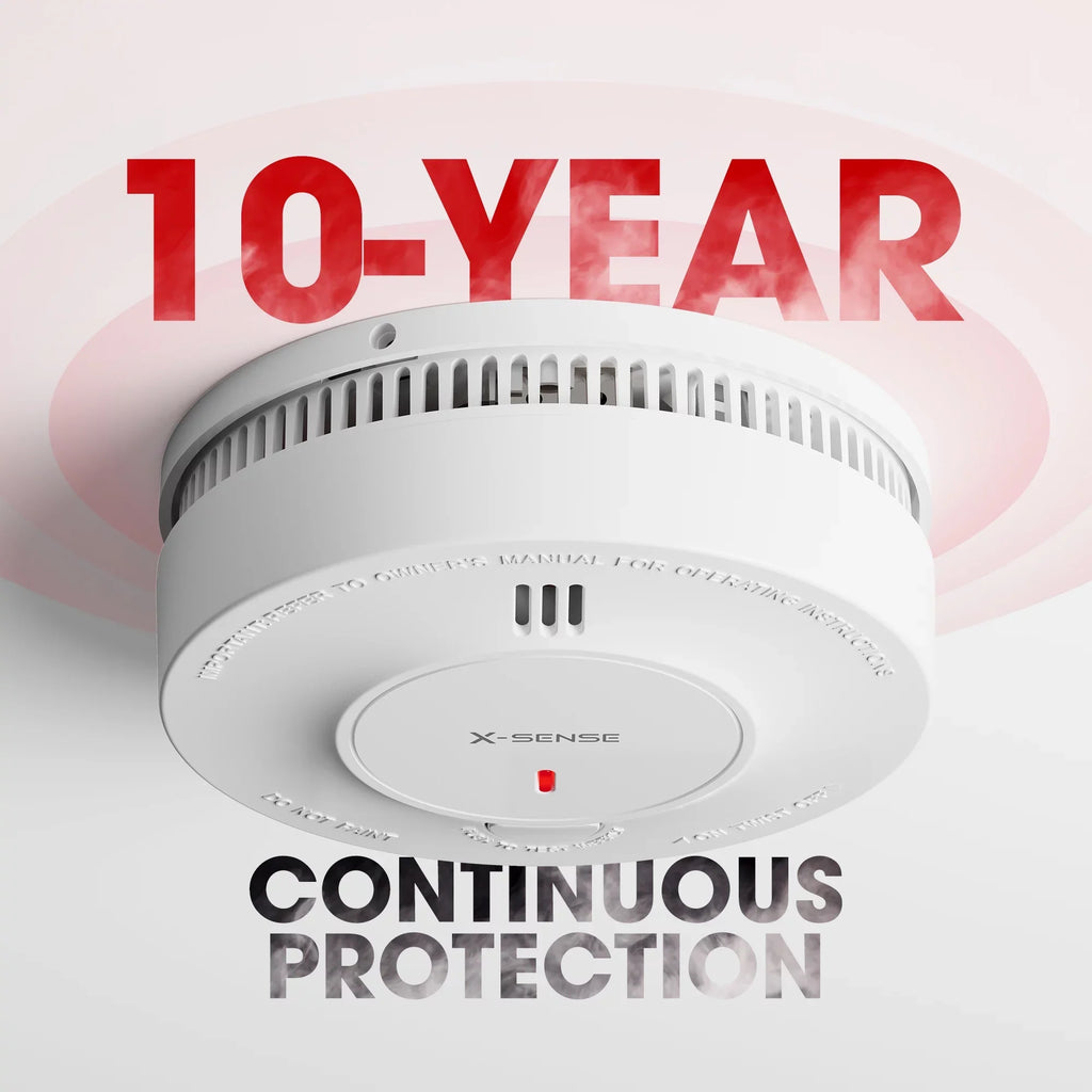 ft Wireless SD19-W Range, Transmission Detector, X-Sense over 820 Photoelectric with Smoke Interconnected