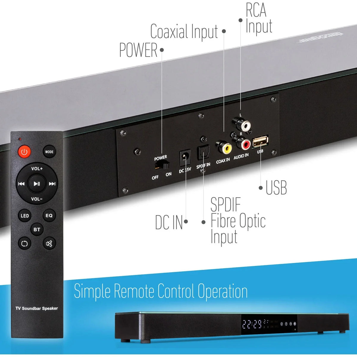 Soundbar Theater Sound (OPEN - 2.1 Audio Surround Gear Wireless 31" (PA30W) Deco BOX) Home Bluetooth CH NFC
