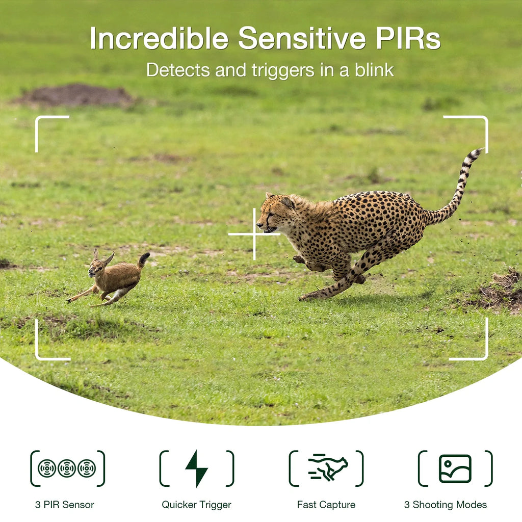Trail Angle 120° Camera with PIR for IP66 Bluetooth Sensor Night Motion Native Waterproof Vision CAMPARK 3 Camera Cam Wildlife Wide WiFi 42MP Monitoring Activated Game Hunting Deer 4K Trail 30fps