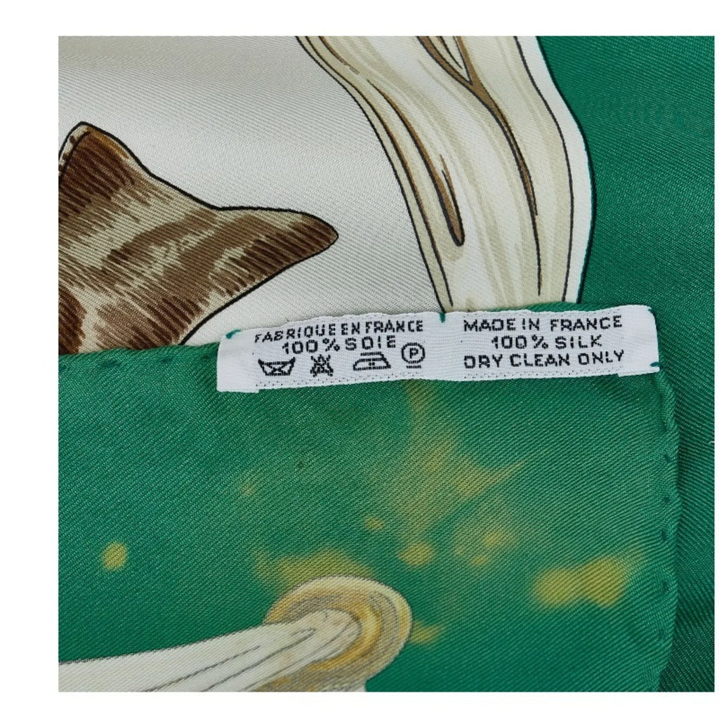 Stirrup Pre-Owned Ladies Muffler (Fair) Carre ETRIERS HERMES 90 Multicolor Horse Green Scarf Tack Pattern Silk Hermes