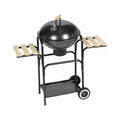 BBQ Side 38 Barbecue 2 Grill Working Stand Dcenta Wheels Steel with Height Garden, Smoking, Picnic, Party, Charcoal Hiking, for Tables Camping Inch and Grilling, Patio Cooking,