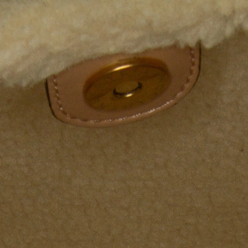 Brown Stella Trimmed McCartney Shearling Logo Fiber (Good) Fabric Unisex Authenticated Chemical Stella Satchel Pre-Owned