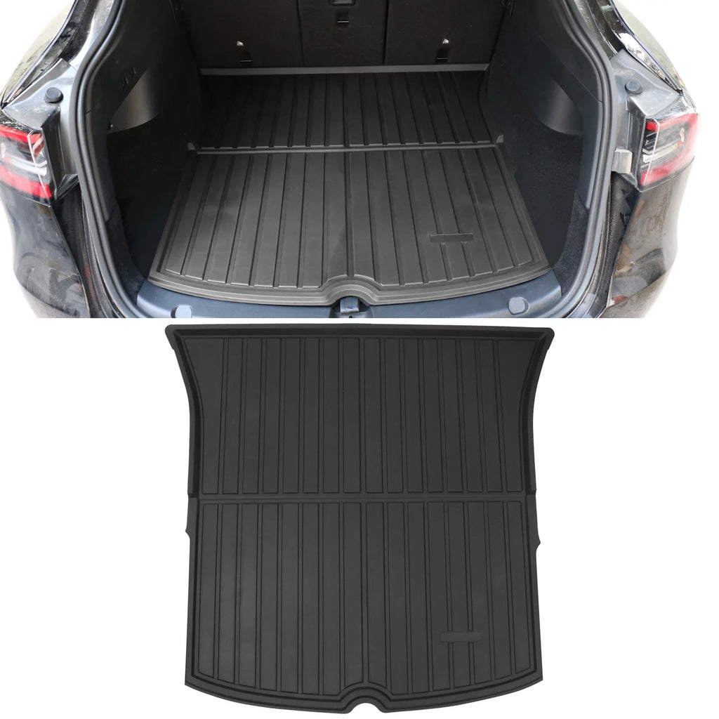 Waterproof TPE Mat Ikon Liner 2020-2023 Injection Cargo All Frunk Weather Model Anti-Slip Storage with Compatible Trunk Accessories Tesla Under Trunk Y Cargo Mats Interior Liner Black Motorsports