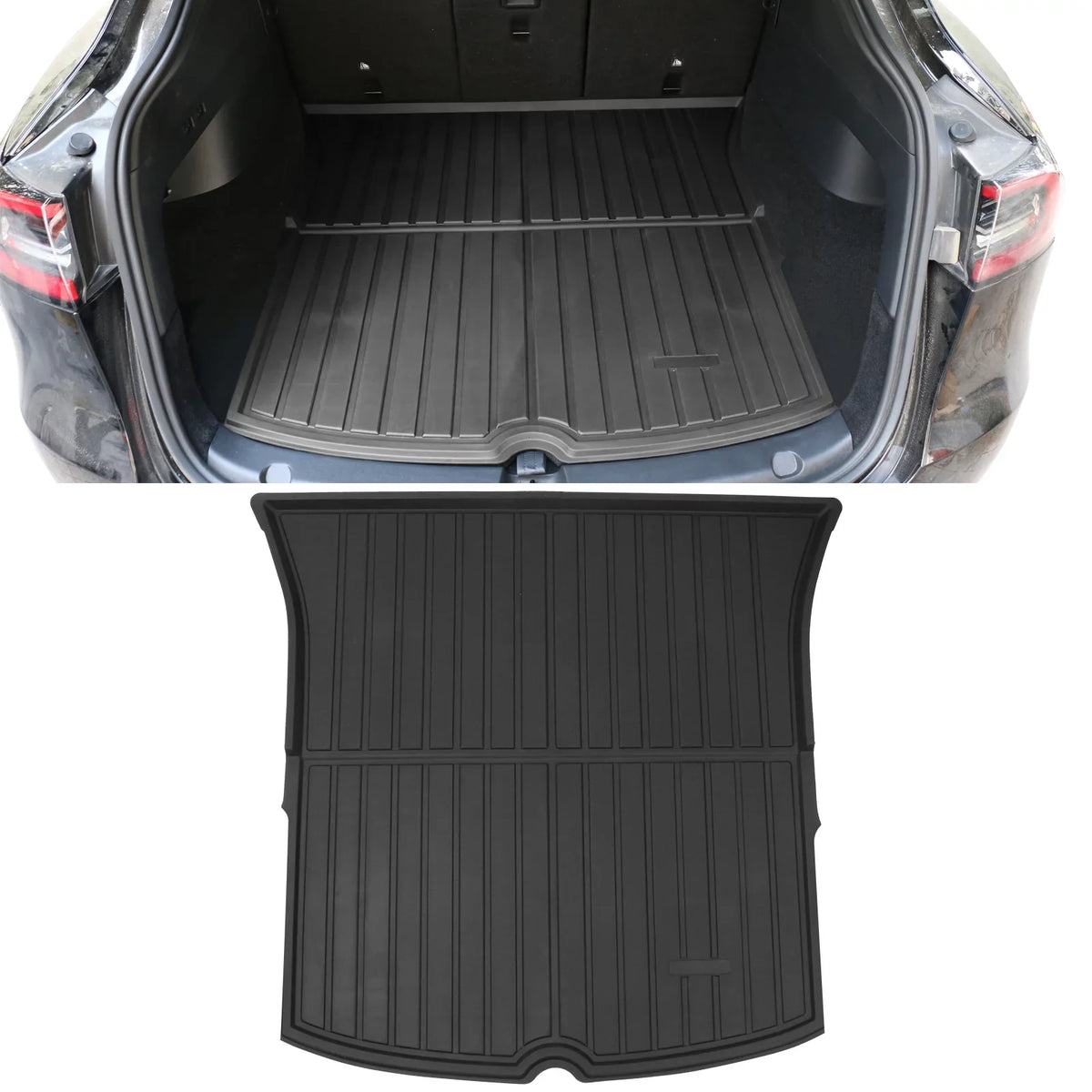 Waterproof TPE Mat Ikon Liner 2020-2023 Injection Cargo All Frunk Weather Model Anti-Slip Storage with Compatible Trunk Accessories Tesla Under Trunk Y Cargo Mats Interior Liner Black Motorsports