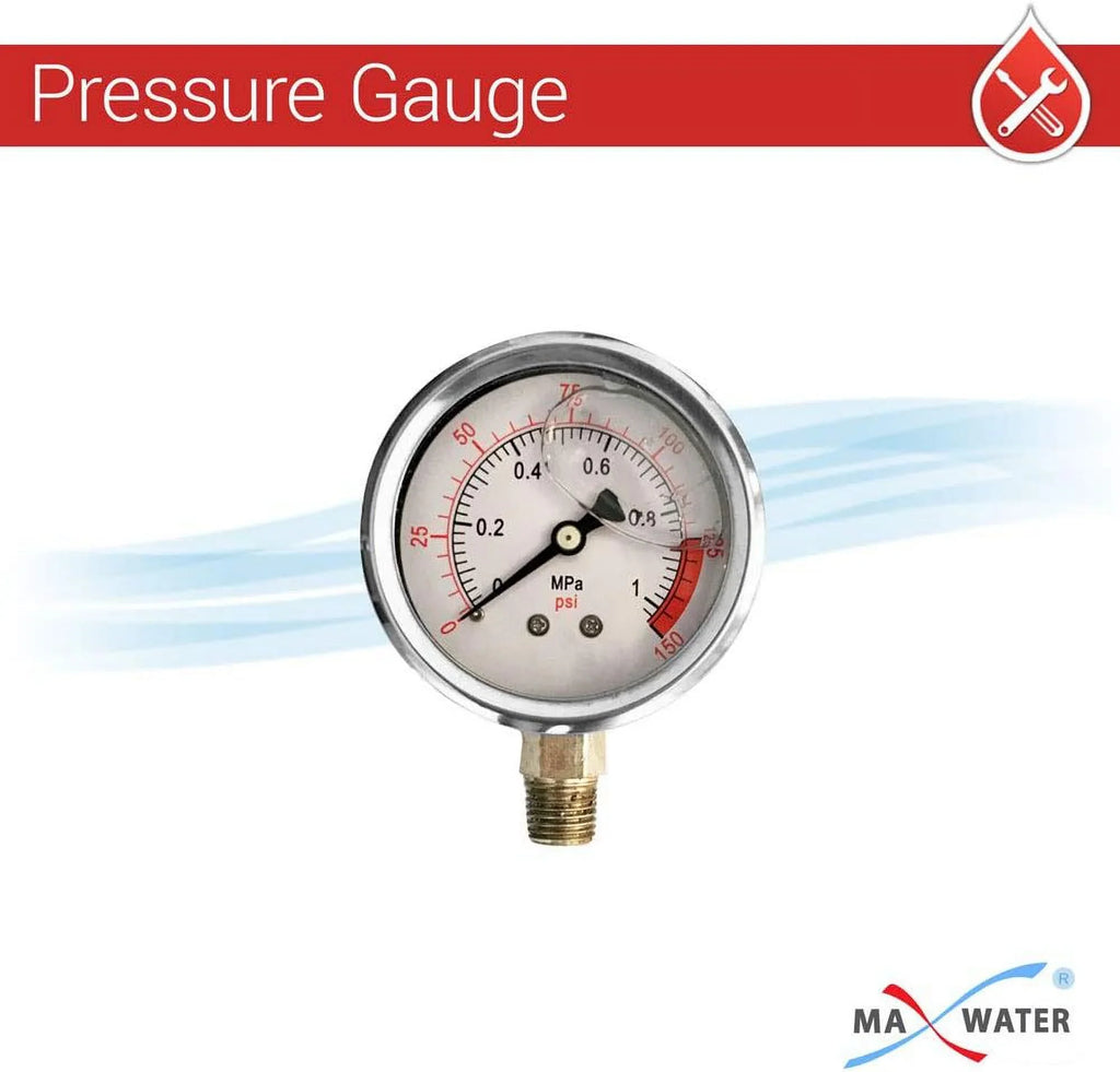 Wrench Housing Whole 1" 2 BB Gauges, House W/Pressure Release, Brass Pressure NPT Pack 2 System 2 Filter Ports Brackets 10"