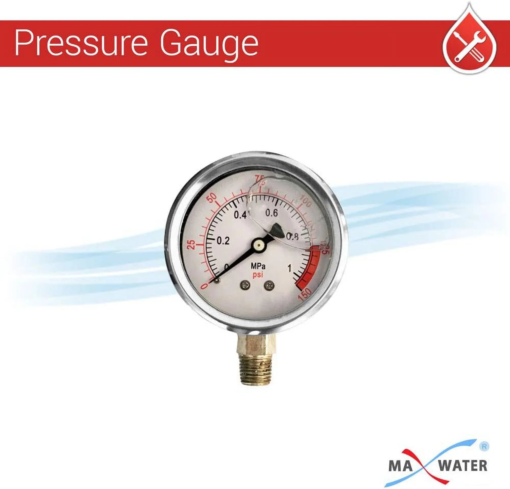 Wrench Housing Whole 1" 2 BB Gauges, House W/Pressure Release, Brass Pressure NPT Pack 2 System 2 Filter Ports Brackets 10"