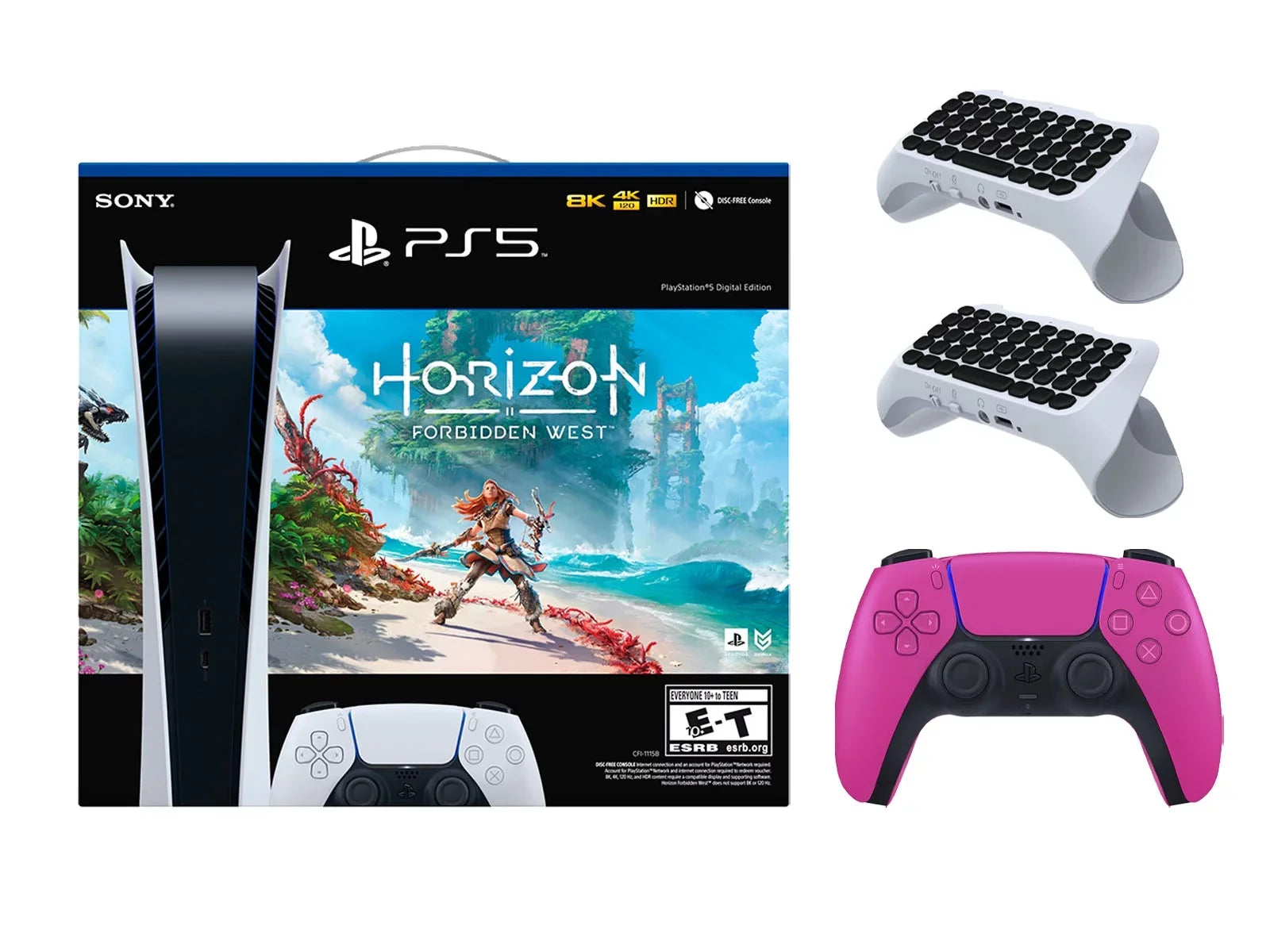 with West Sony Controller Bundle Surge Forbidden Playstation Pack with Keypad Wireless Extra Pink Digital Horizon 5 2