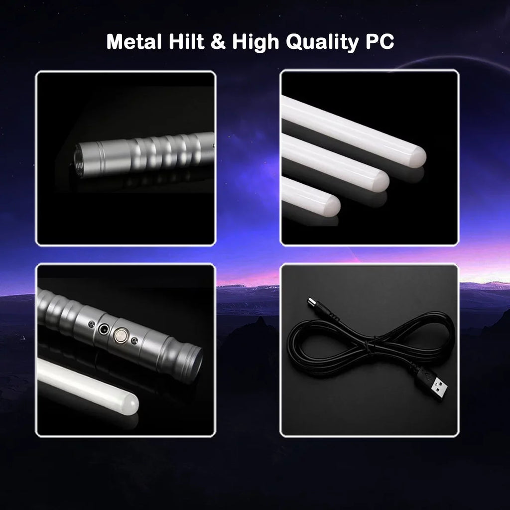 Kids Colors Lightsaber Sound 7 Hilt KBASE for RGB Metal Toy Change Gift with Fonts