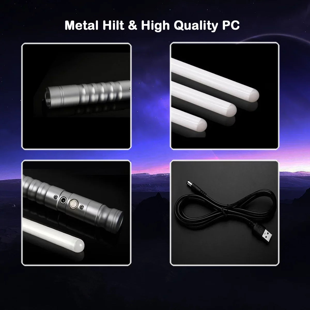 Kids Colors Lightsaber Sound 7 Hilt KBASE for RGB Metal Toy Change Gift with Fonts