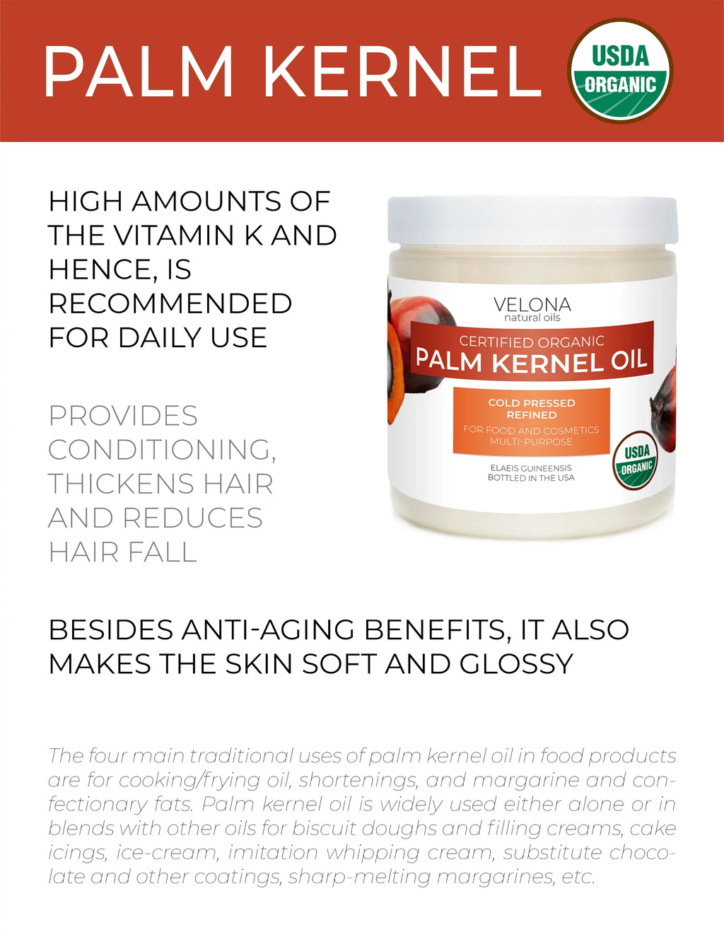 Cold Velona Face, | oz Palm Kernel 100% Care Pure Certified Use - Organic Natural Refined, Hair, Results - 112 Carrier Today | Oil and Body Skin & Oil Enjoy USDA | | Pressed