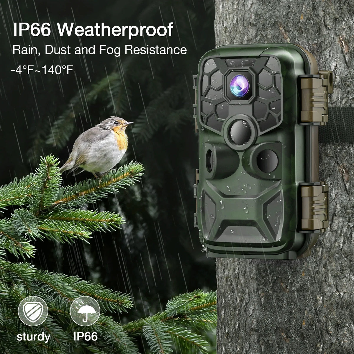Trail Angle 120° Camera with PIR for IP66 Bluetooth Sensor Night Motion Native Waterproof Vision CAMPARK 3 Camera Cam Wildlife Wide WiFi 42MP Monitoring Activated Game Hunting Deer 4K Trail 30fps