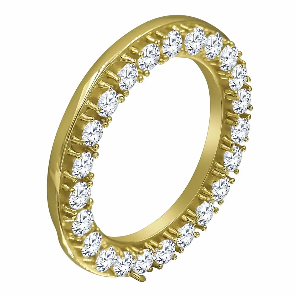 Diamonds Yellow Simulated 32mm Custom Insert Stainless Gold Solid Bezel 14K Rolex Cover Case Watch Steel Finish