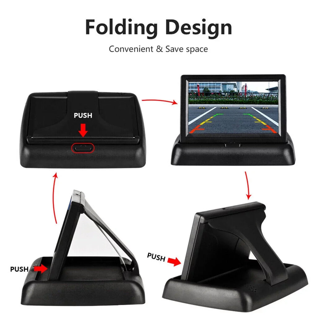 Display Backup Monitor View LED 5in Foldable Night LCD Car Rear Camera