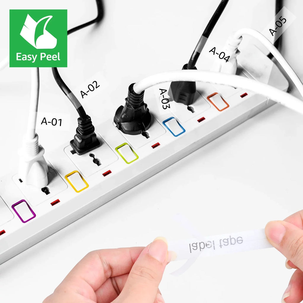 TZe TZ-131 Label 4PK 12mm Black TZe-FX131 TZ-FX131 TZe-131 P-touch Compatible Brother Wire Cable GREENCYCLE Flexible ID 8m Clear Tape for TZ x on