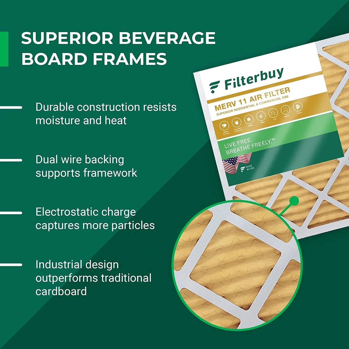 AC Furnace Filters Lennox Honeywell Pleated (4-Pack) atmospheric FC100A1011 for MERV X0585 Filterbuy 20x20x5 and 11 HVAC