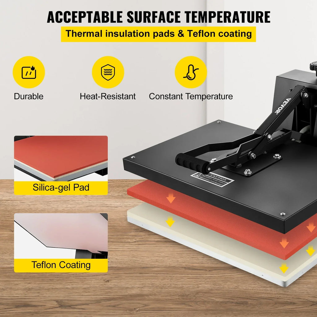 and Industrial Black 16x24 Heat for TShirt Press Heat Press Easy VEVOR Digital Power, Machine Vinyl, 1700W Sublimation Transfer Heat Printer to Use