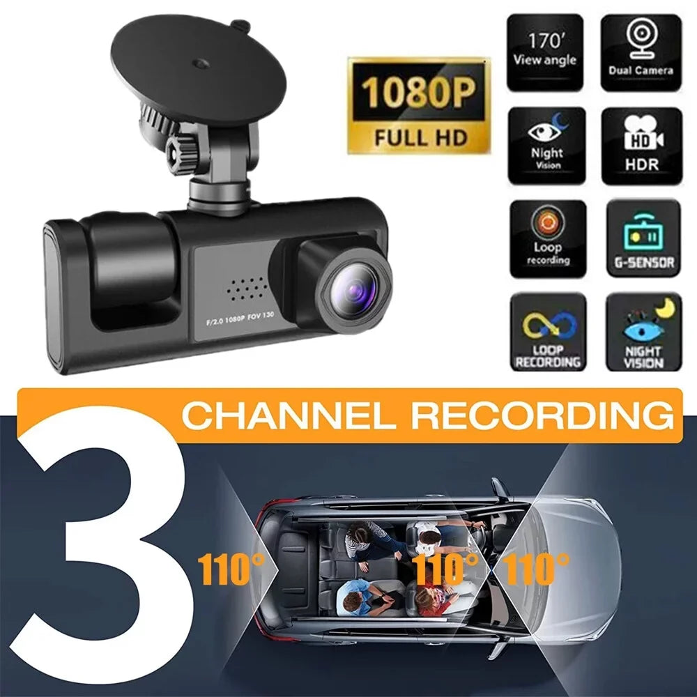 Screen, Cam HD Cable Front Loop in 1080HD Cameras 2" and Car with Dash Car IPS G-Sensor, Rear Motion Detection, Recording, Recorder, Display 3 ALLTIMES Video Interior 1 Charger
