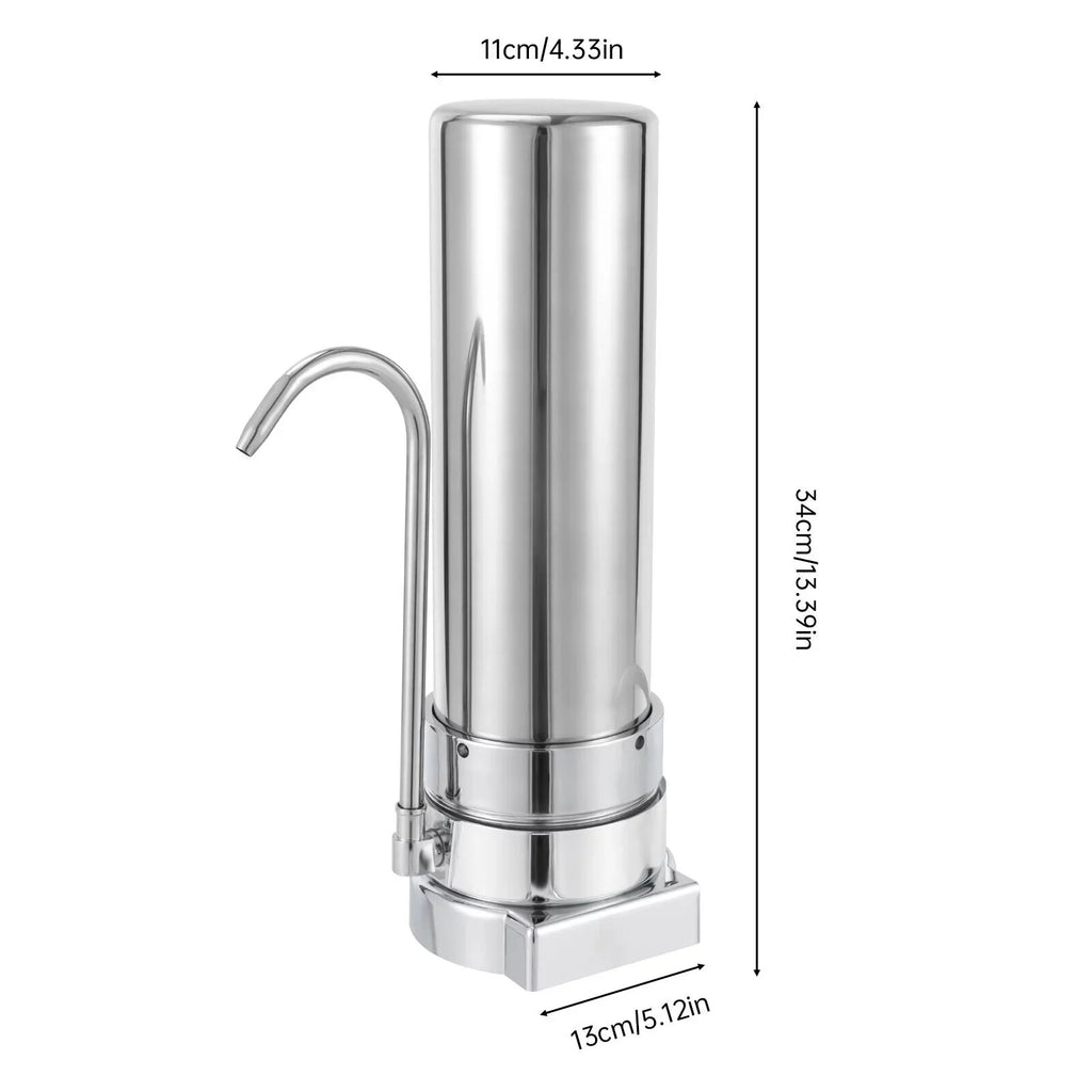 Tap System Drinking Filter Filtration Countertop Silver Water Stainless Filter Sink