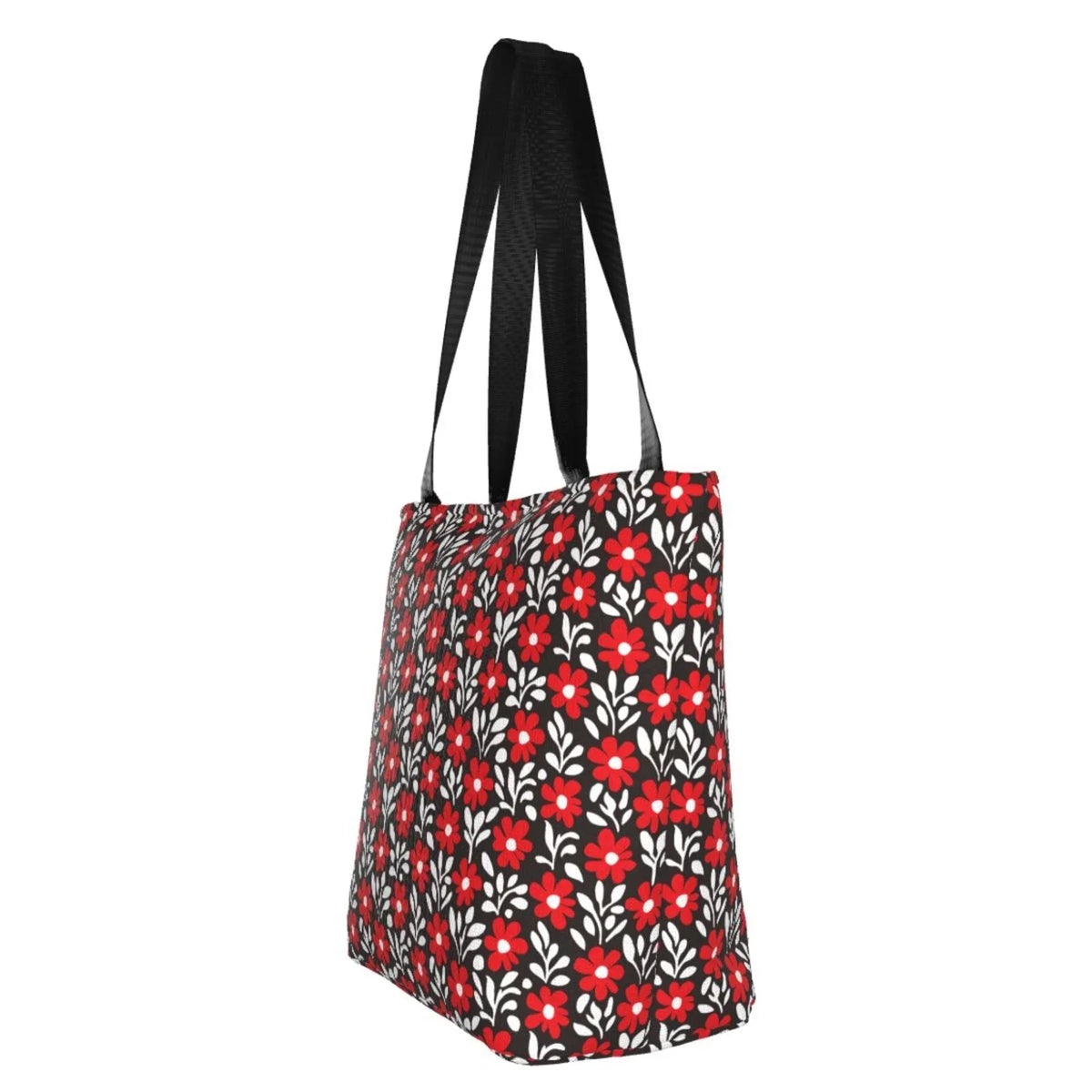 Red Floral Large Bag Shopping Lukts Bag Hobos Handbags Capacity Women'S Bag,Shoulder Tote
